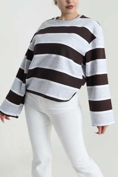 kahverengi-sardonlu-cizgili-kadin-fermuarsiz-sweat-492216