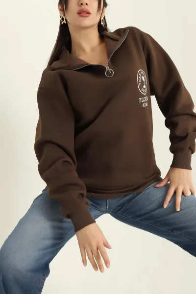 kahverengi-sardonlu-yarim-fermuarli-bayan-sweat-326427