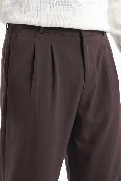Kahverengi Sidney Kumaş Baggy Cep Detaylı Erkek Pantolon 491716