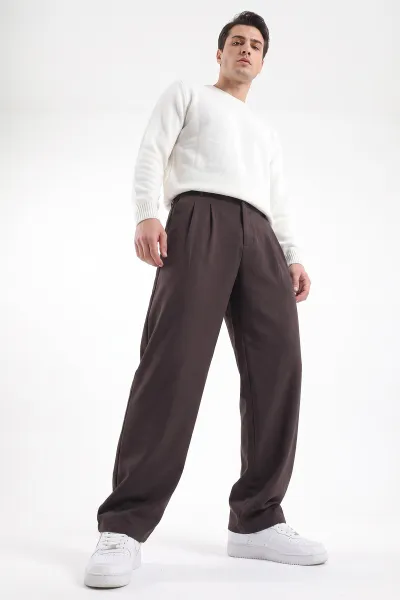 Kahverengi Sidney Kumaş Baggy Cep Detaylı Erkek Pantolon 491716