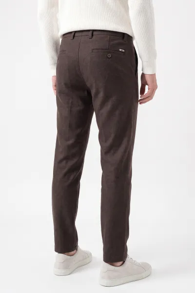 Kahverengi Slim Fit Cep Detaylı Erkek Pantolon 493266