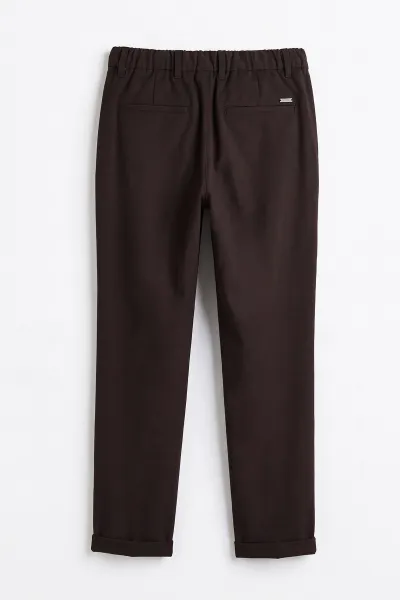 Kahverengi  Slim Fit Duble Paça Erkek Pantolon 493252