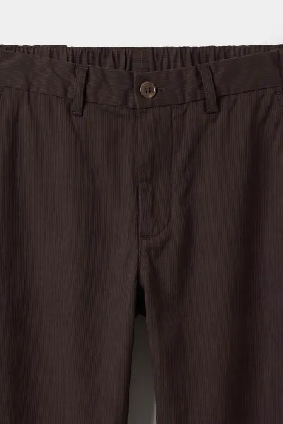 Kahverengi  Slim Fit Duble Paça Erkek Pantolon 493252