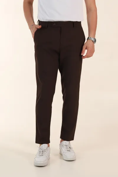 Kahverengi Slim Fit Erkek Kumaş Pantolon 367970