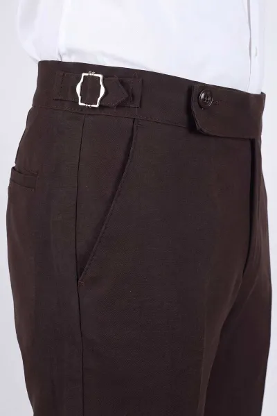 Kahverengi Slim Fit Erkek Kumaş Pantolon 472222