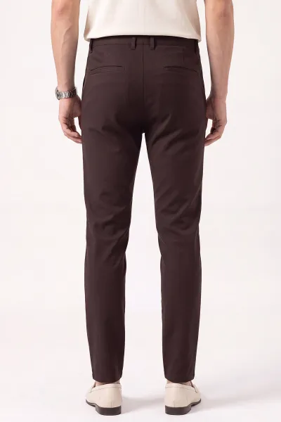 Kahverengi Slim Fit Erkek Kumaş Pantolon 472243