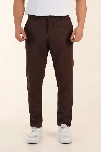 kahverengi-slim-fit-orme-kumas-erkek-pantolon-391310