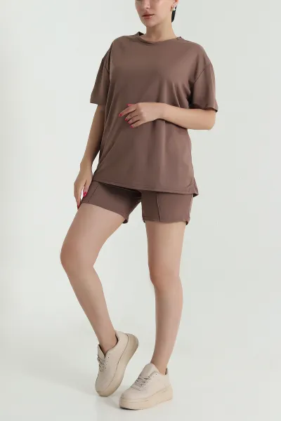 Kahverengi Şortlu Modal Kadın İkili Takım 474386