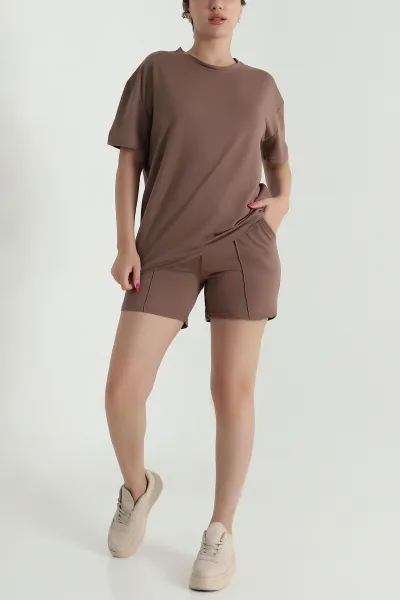 Kahverengi Şortlu Modal Kadın İkili Takım 474386