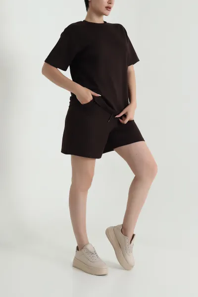 Kahverengi Şortlun Modal Kadın İkili Takım 466197