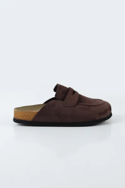 Kahverengi Süet Kadın Loafer Terlik 500437