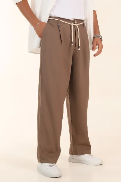 kahverengi-super-baggy-keten-bel-lastikli-erkek-pantolon-380960
