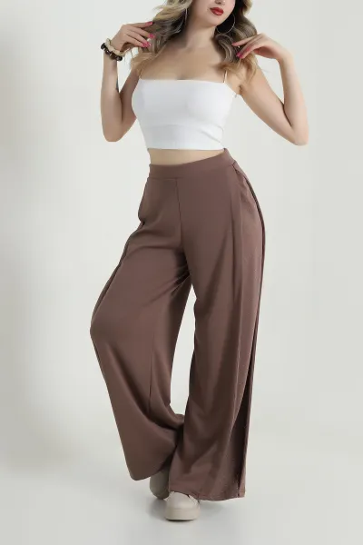 Kahverengi Taşlı Garnili Modal Kadın Pantolon 484411