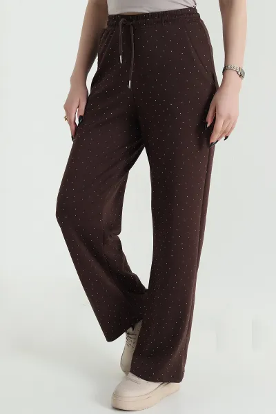 Kahverengi Taşlı Modal Kadın Pantolon 450846