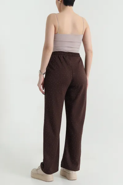 Kahverengi Taşlı Modal Kadın Pantolon 450846