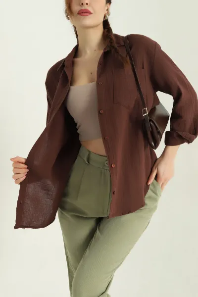 kahverengi-tek-cep-muslin-kadin-gomlek-336834