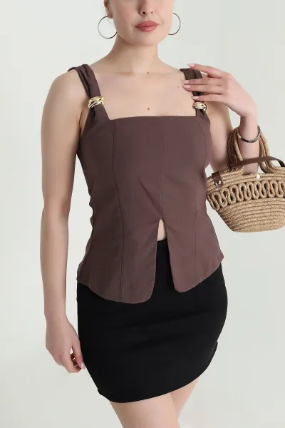 kahverengi-tokali-keten-kadin-bluz-475032