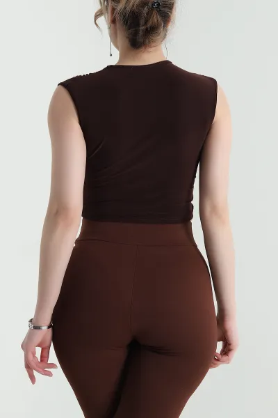 Kahverengi Tokalı Sandy Kadın Bluz 452883