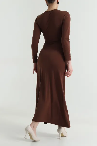 Kahverengi Tokalı Sandy Kadın Elbise 495050