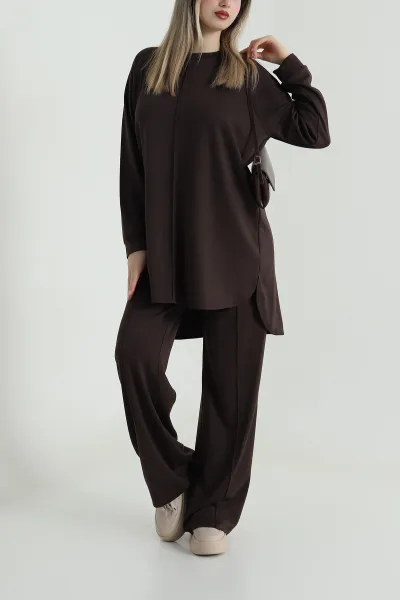 Kahverengi Tunik Pantolon Oysho Kadın İkili Takım 487336