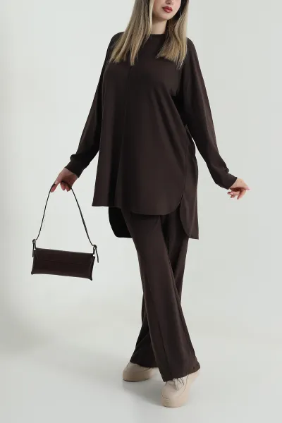 Kahverengi Tunik Pantolon Oysho Kadın İkili Takım 487336