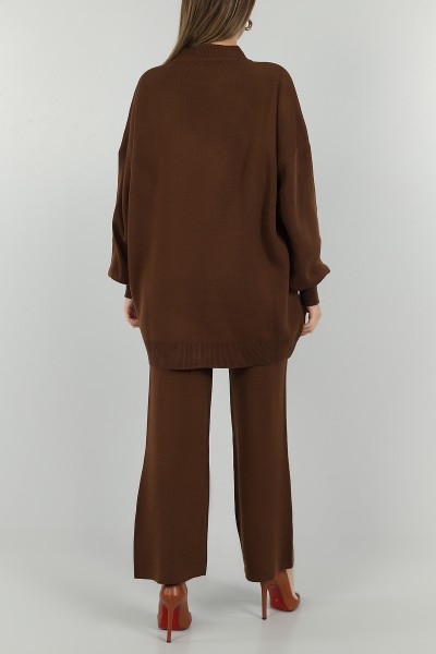 Kahverengi Tunik Pantolon Triko İkili Takım 147139