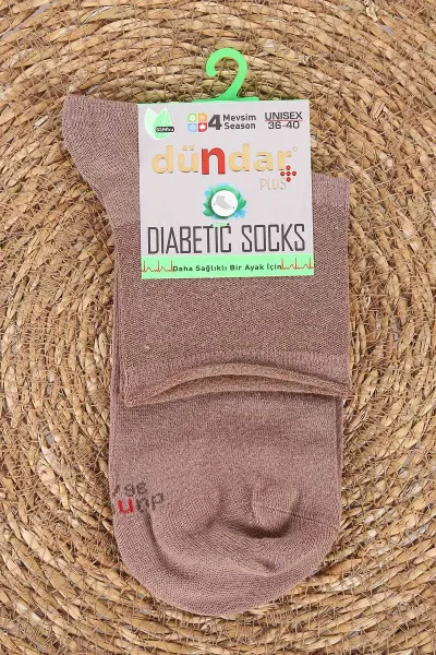Kahverengi Unisex Dört Mevsim Diyabetik Bambu Konç Çorap (36-40) 477036