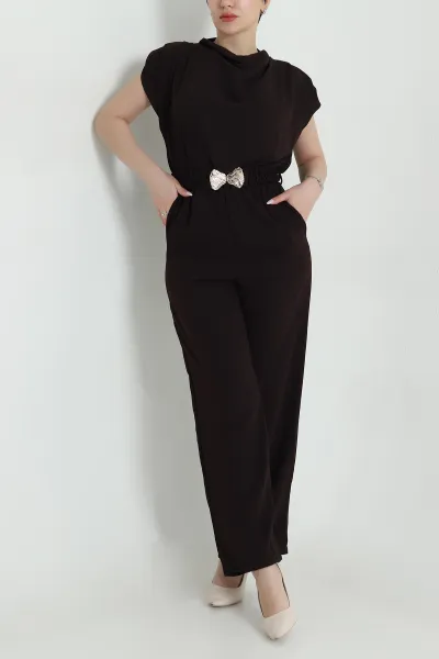 kahverengi-vatkali-beli-lastikli-kadin-crep-tulum-461098