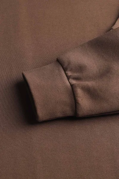 Kahverengi Yazı Detaylı Bisiklet Yaka Erkek Sweatshirt 396927