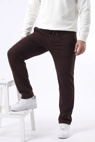 Kahverengi Regular Fit Belden Bağlamalı Erkek Pantolon 493156