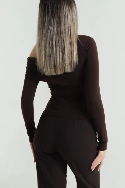 Kahverengi Yeni Sezon Buzzy Kadın Bluz 490998