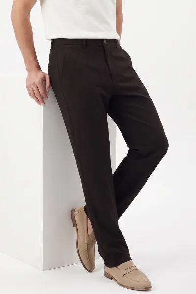 Kahverengi Regular Fit Cep Detaylı Erkek Pantolon 493153
