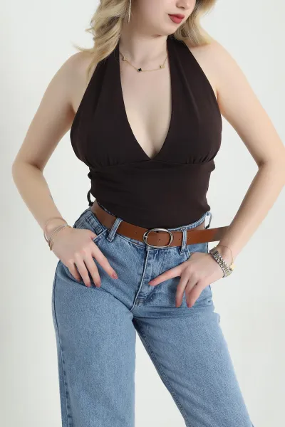 Kahverengi Yeni Sezon Kadın Bluz 456206