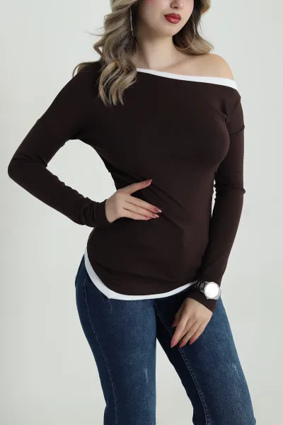 Kahverengi Yeni Sezon Kadın Body Bluz 486387