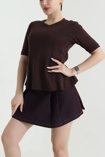 Kahverengi Yeni Sezon Modal Kadın Bluz 444402