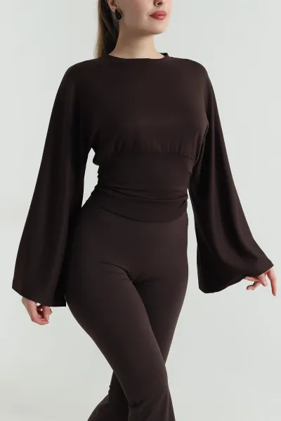 Kahverengi Yeni Sezon Modal Kadın Bluz 496145