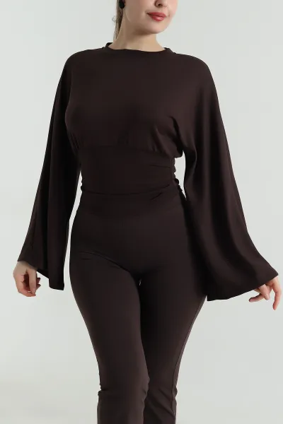 Kahverengi Yeni Sezon Modal Kadın Bluz 496145