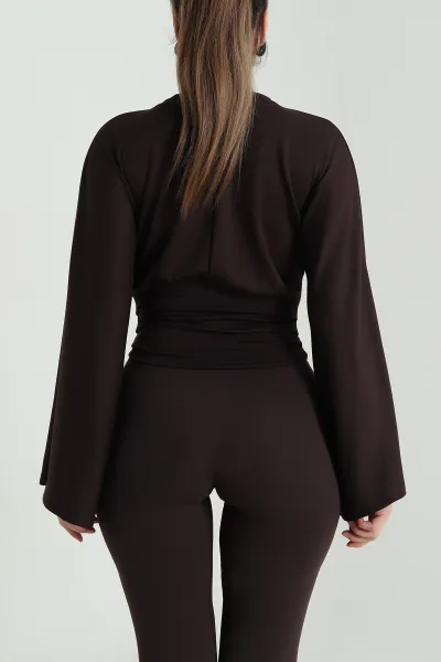 Kahverengi Yeni Sezon Modal Kadın Bluz 496145