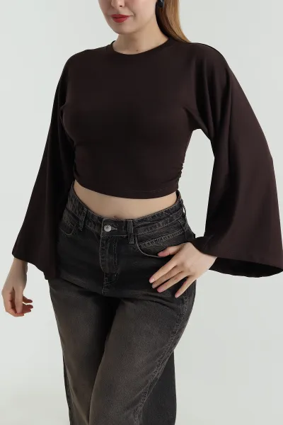 Kahverengi Yeni Sezon Modal Kadın Bluz 496151