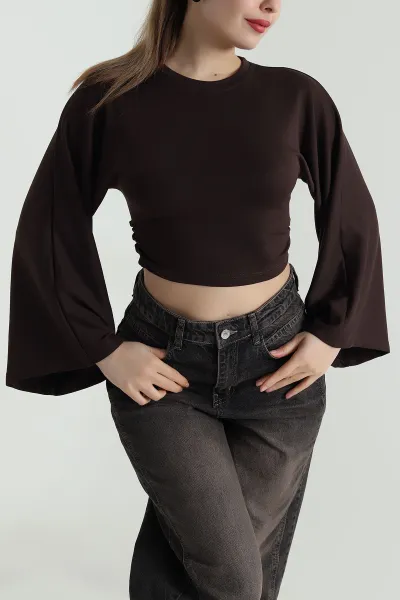 Kahverengi Yeni Sezon Modal Kadın Bluz 496151