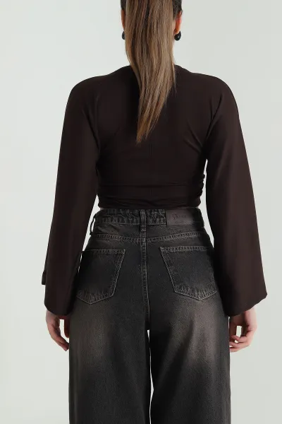 Kahverengi Yeni Sezon Modal Kadın Bluz 496151