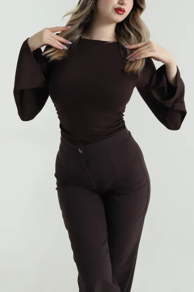 Kahverengi Yeni Sezon Modal Kadın Bluz 496155