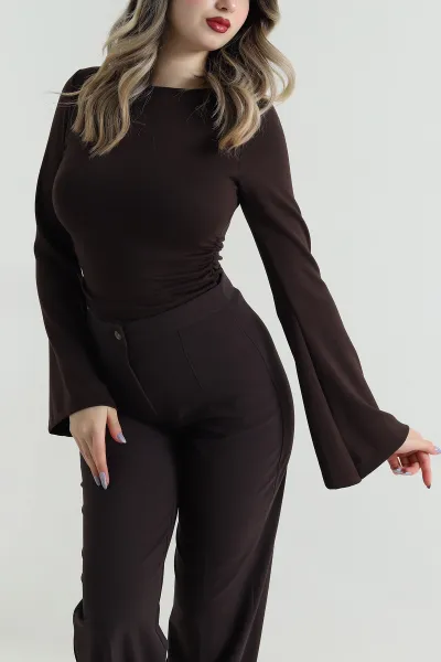 Kahverengi Yeni Sezon Modal Kadın Bluz 496155