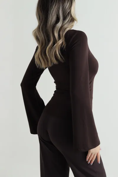 Kahverengi Yeni Sezon Modal Kadın Bluz 496155