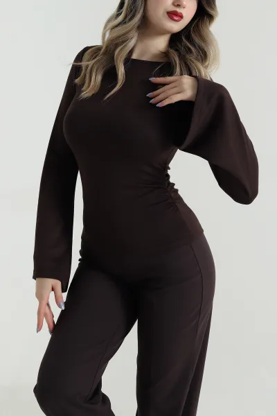 Kahverengi Yeni Sezon Modal Kadın Bluz 496155