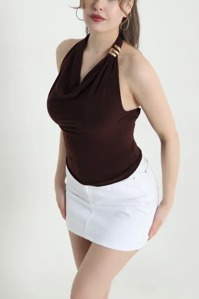 Kahverengi Yeni Sezon Sandy Kadın Bluz 441580