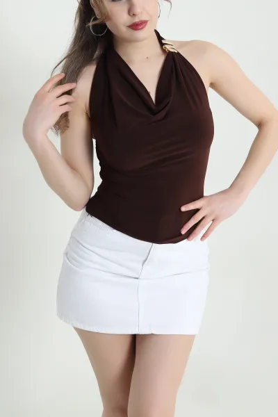 Kahverengi Yeni Sezon Sandy Kadın Bluz 441580
