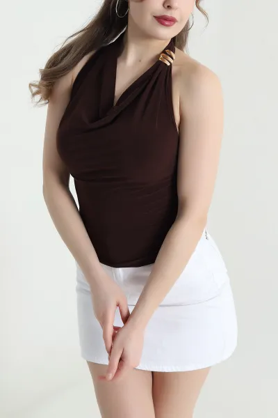 Kahverengi Yeni Sezon Sandy Kadın Bluz 441580