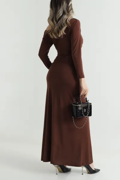 Kahverengi Yeni Sezon Sandy Kadın Elbise 494994