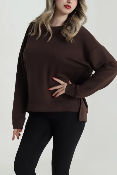 Kahverengi Yırtmaçlı Oysho Kadın Sweat 486333